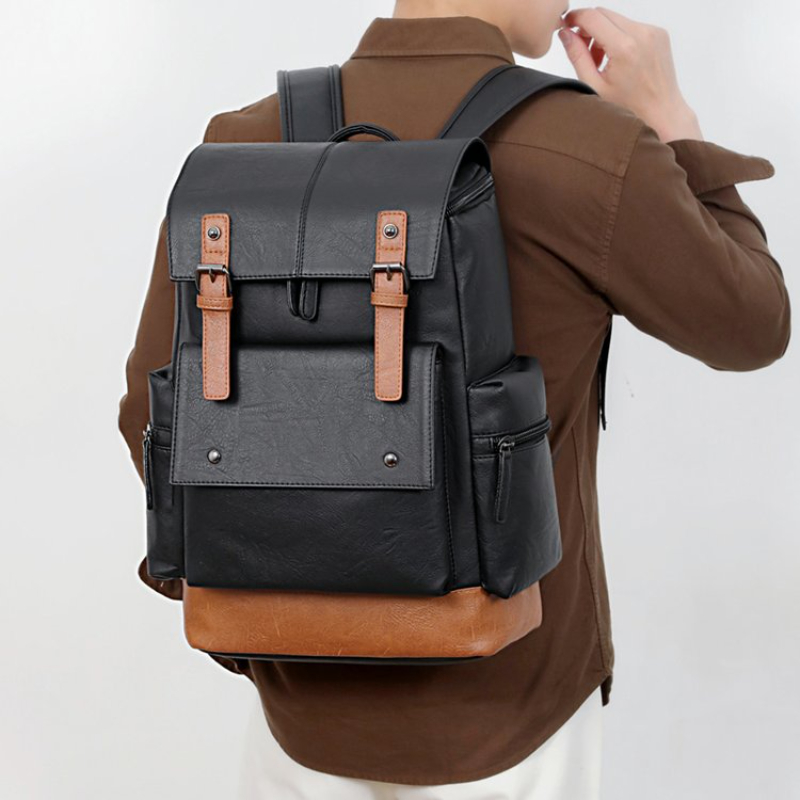 Leather Work Bag Men - New Vintage Men's Leather Backpack Large