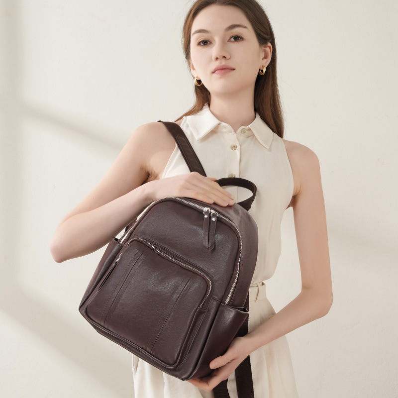 Leather Work Rucksack - Zency Women's Backpack Large Women's Bag