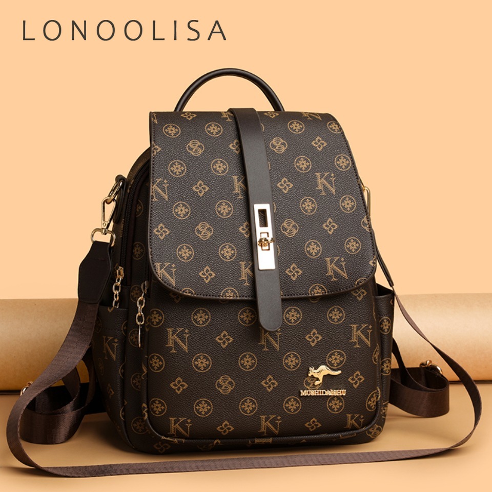 Leather Work Rucksack - Vintage Printed Backpack High Quality Soft