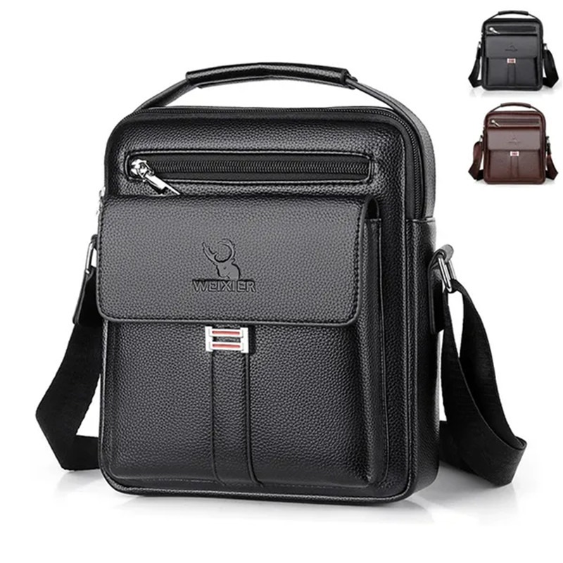 High Quality Men Shoulder Bag  - Leather Work Bag Men ulasan dan harga