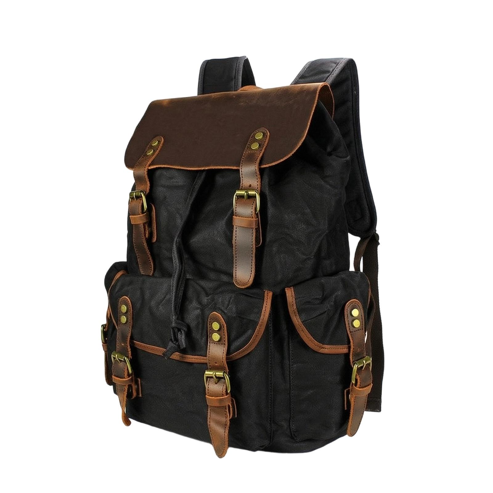 Canvas Travel Pack Durable Wax - Leather Work Rucksack ulasan dan harga