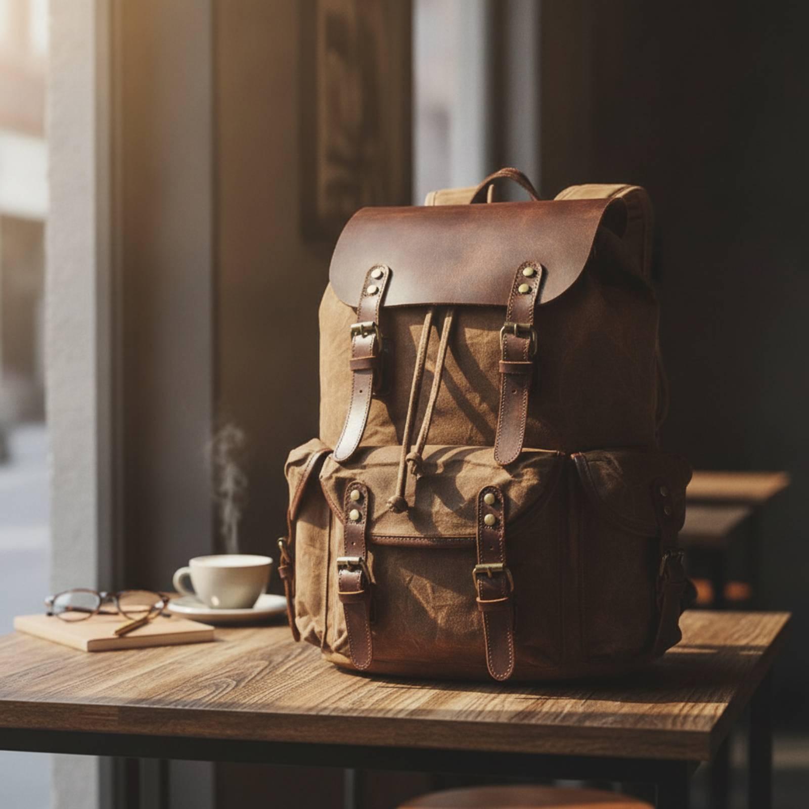 Canvas Travel Pack Durable Wax - Leather Work Rucksack ulasan dan harga