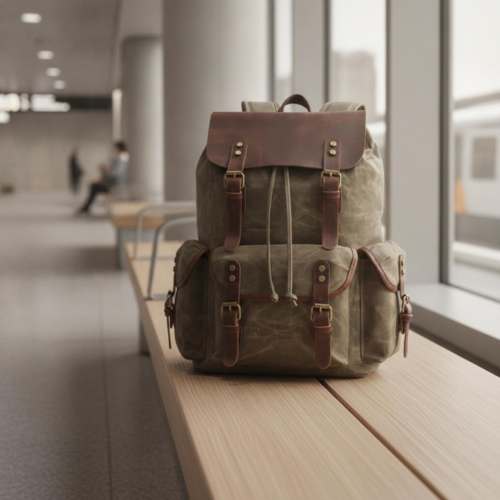 Canvas Travel Pack Durable Wax - Leather Work Rucksack ulasan dan harga