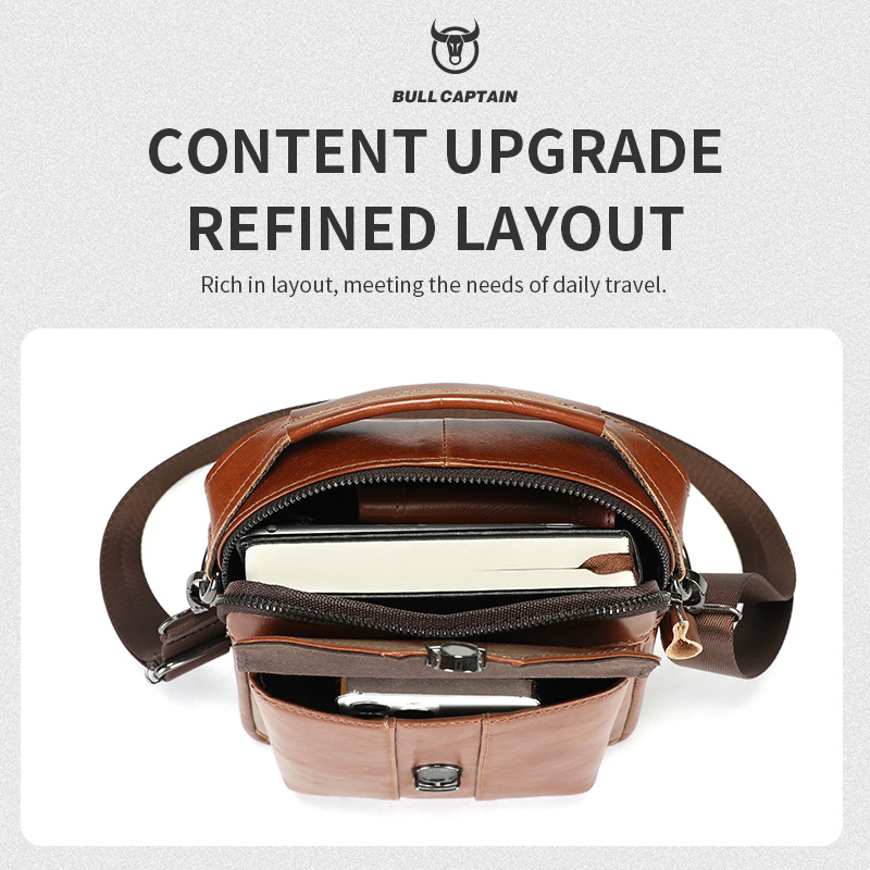 BULLCAPTAIN Mens Leather Messe - Leather Work Bag Men ulasan dan harga