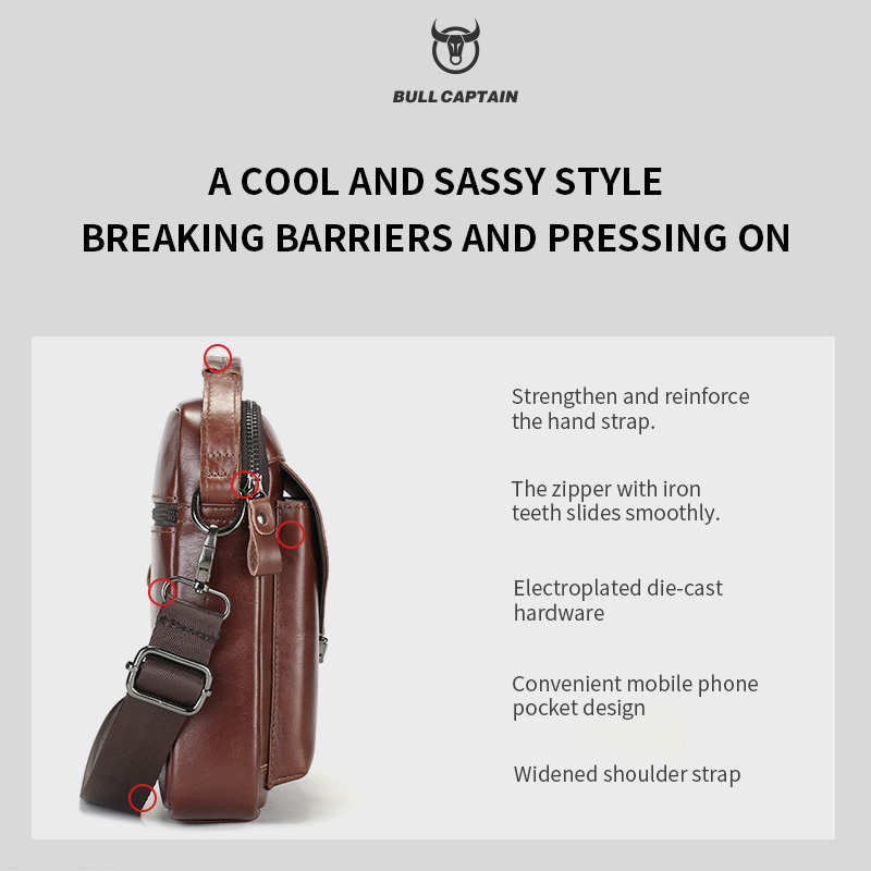 BULLCAPTAIN Mens Leather Messe - Leather Work Bag Men ulasan dan harga