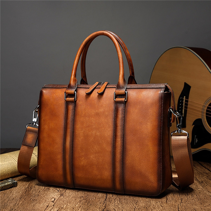 YETTIES Business Top Grain Lea - Leather Work Bag Men ulasan dan harga