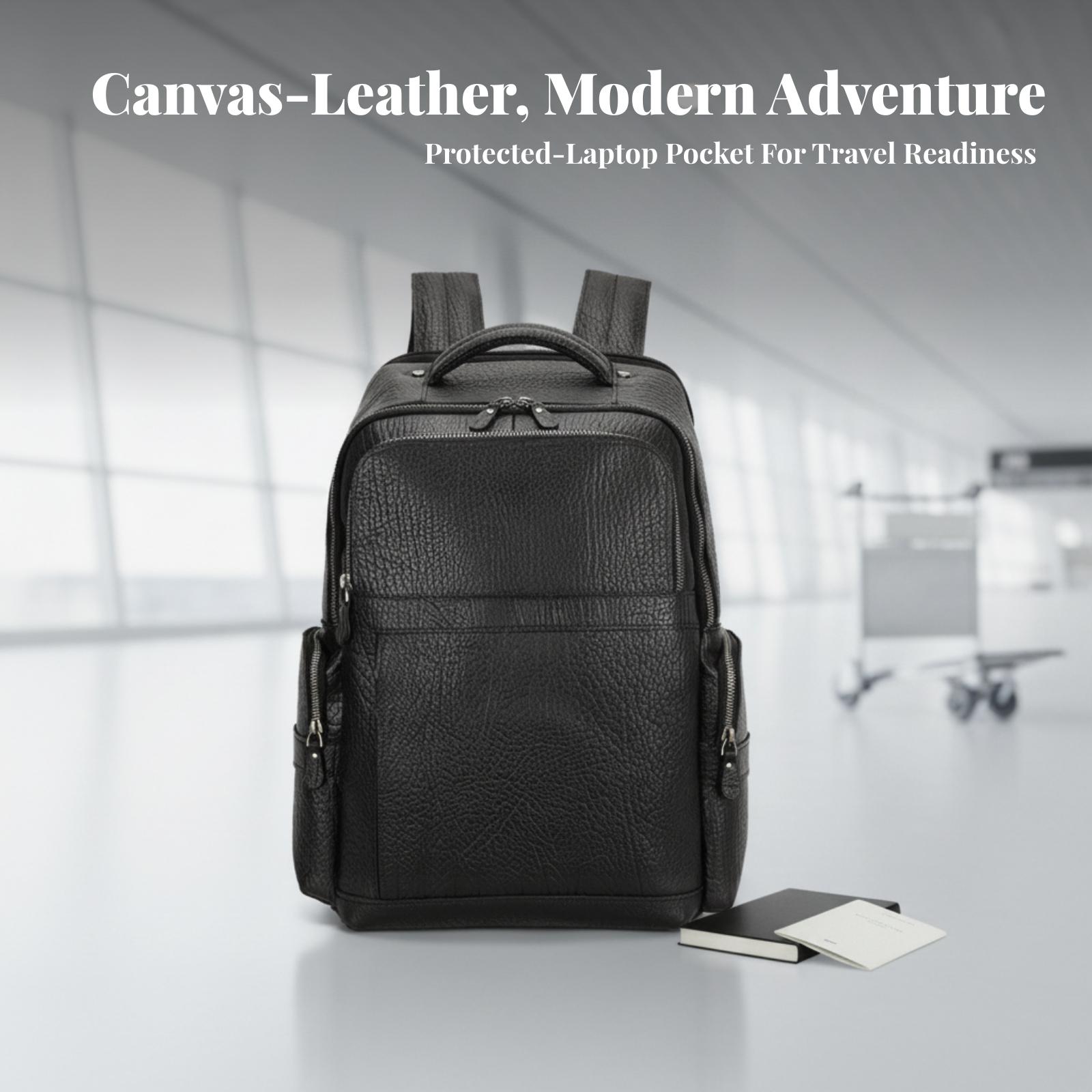 Cowhide Leather Travel Rucksac - Leather Work Rucksack ulasan dan harga