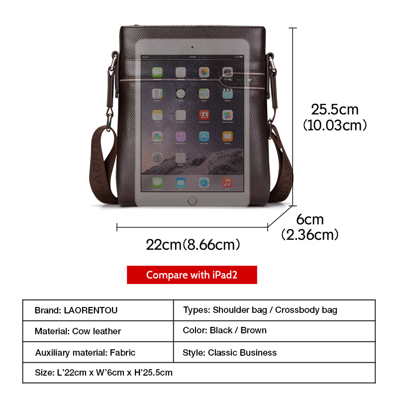 LAORENTOU Men Genuine Leather  - Leather Work Bag Men ulasan dan harga