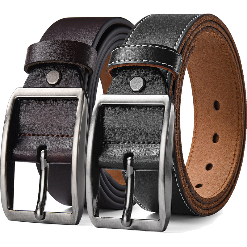 Men's High Quality Pin Buckle  - Leather Work Jeans ulasan dan harga