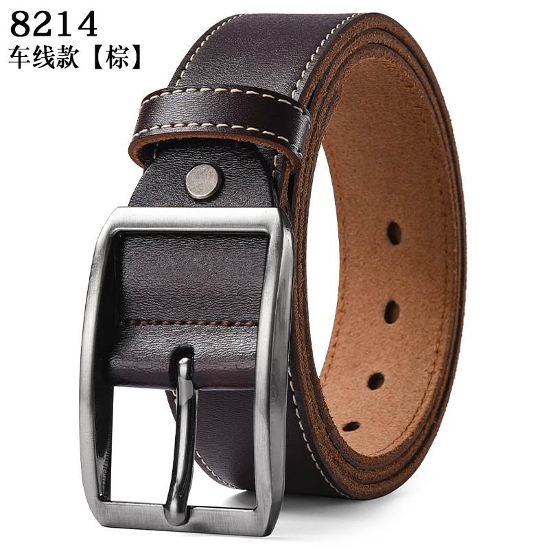 Men's High Quality Pin Buckle  - Leather Work Jeans ulasan dan harga