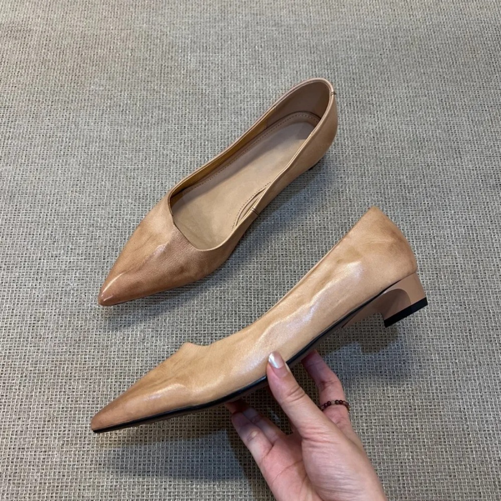Low-Heel Leather Mary Janes Wo - Leather Work Heels ulasan dan harga