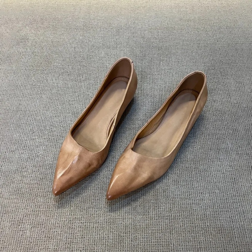 Low-Heel Leather Mary Janes Wo - Leather Work Heels ulasan dan harga