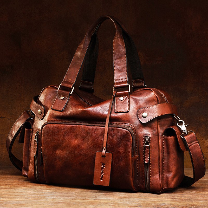 Vintage vegetable tanned leath - Leather Work Bag Men ulasan dan harga