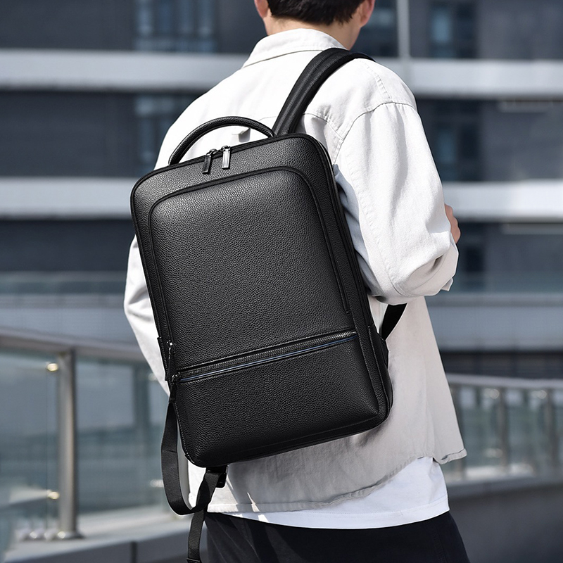 PU Leather Men's Backpack USB  - Leather Work Bag Men ulasan dan harga