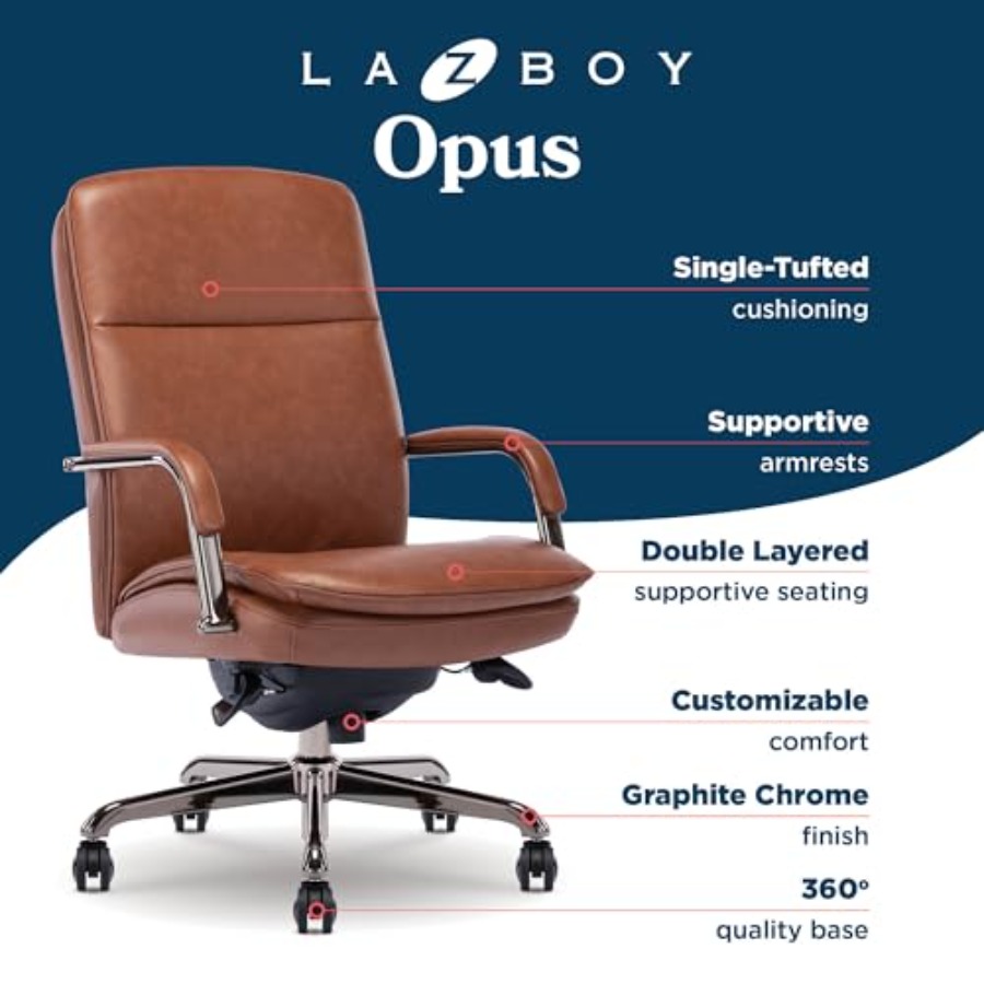 Ergonomic executive office cha - Upholstery Leather Work ulasan dan harga