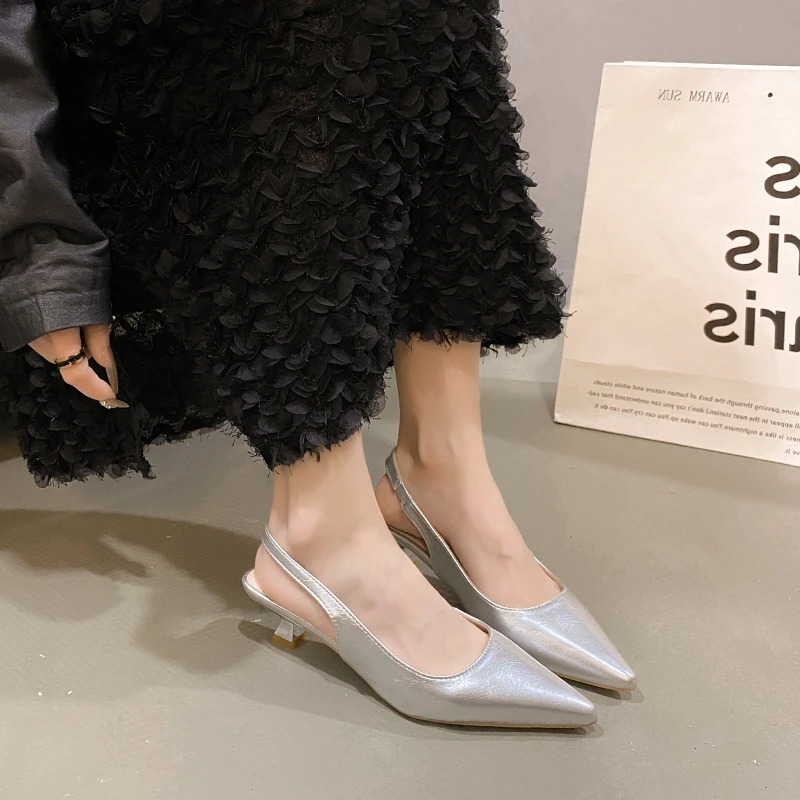 2025 Summer fashion pointed le - Leather Work Heels ulasan dan harga