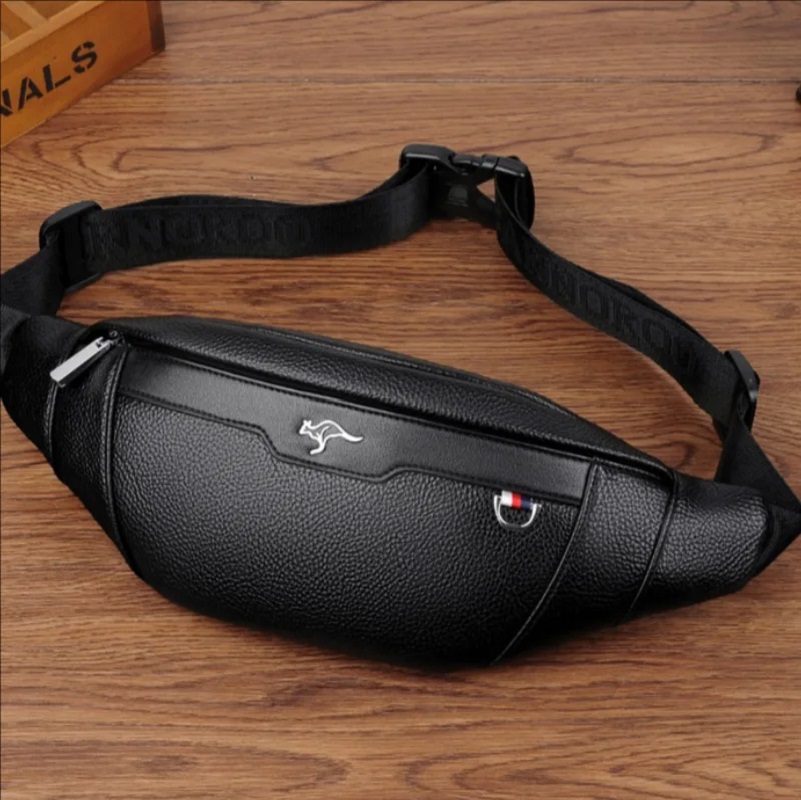 Business Leather Waist Bag Mul - Leather Work Bag Men ulasan dan harga
