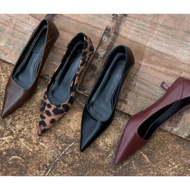 2024 Women Sexy High Heels Bur - Leather Work Heels ulasan dan harga