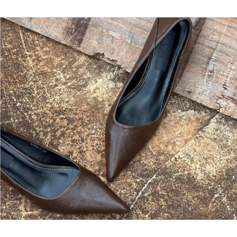 2024 Women Sexy High Heels Bur - Leather Work Heels ulasan dan harga