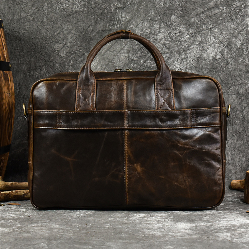 Luxury Genuine Leather Handbag - Leather Work Bag Men ulasan dan harga