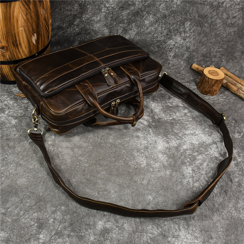 Luxury Genuine Leather Handbag - Leather Work Bag Men ulasan dan harga