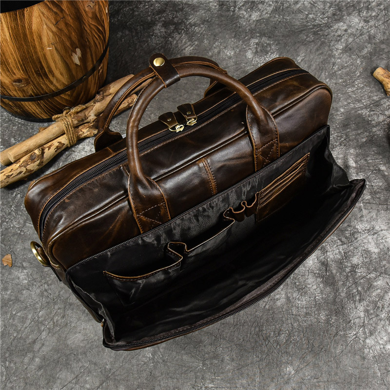 Luxury Genuine Leather Handbag - Leather Work Bag Men ulasan dan harga