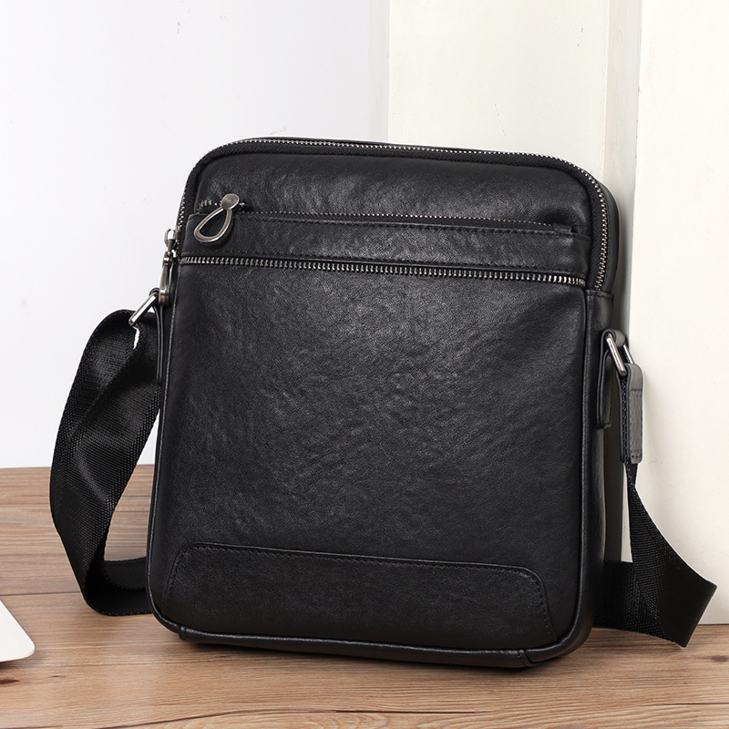 Genuine Leather Men Crossbody  - Leather Work Bag Men ulasan dan harga