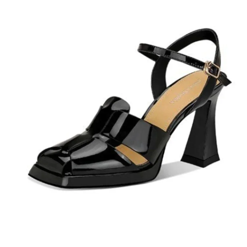 Women's High Heel Sandals Fash - Leather Work Heels ulasan dan harga