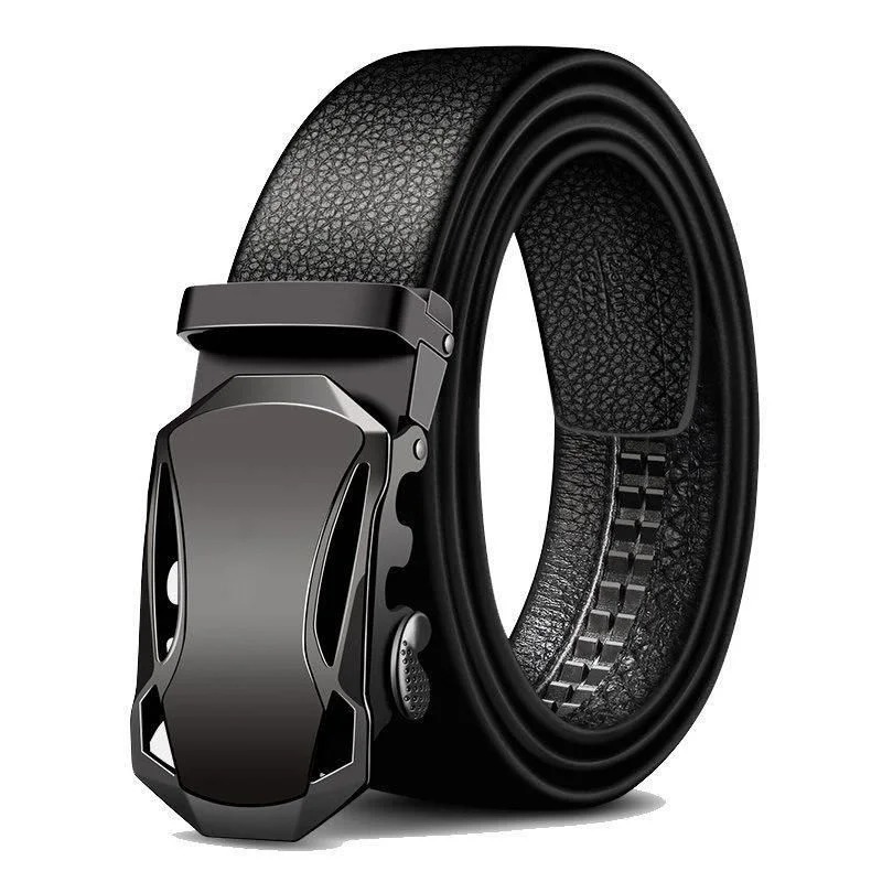 Belt Men Automatic Buckle Belt - Leather Work Jeans ulasan dan harga