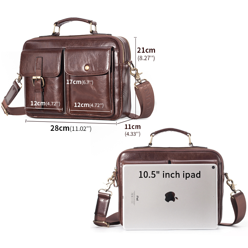 Brand New Cowhide Leather Mess - Leather Work Bag Men ulasan dan harga