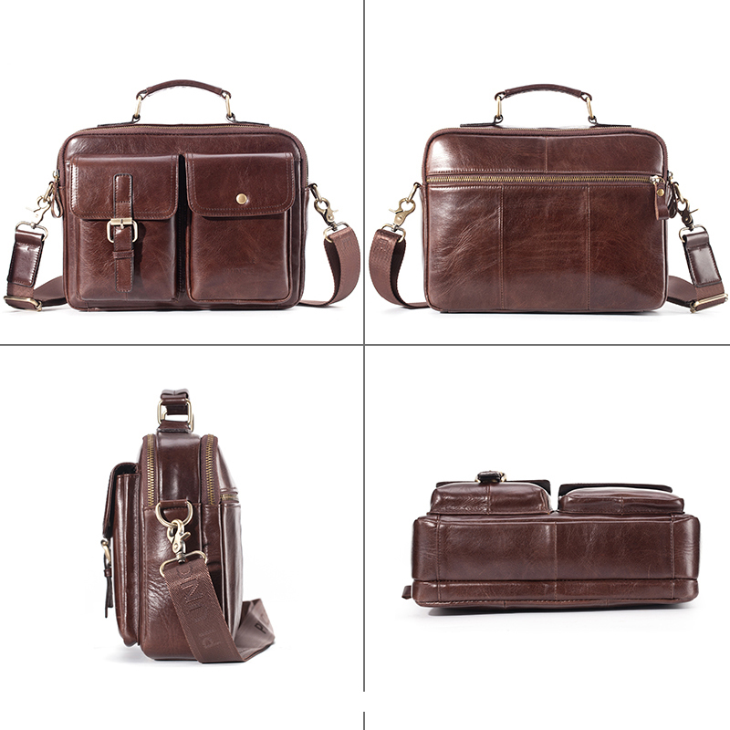 Brand New Cowhide Leather Mess - Leather Work Bag Men ulasan dan harga