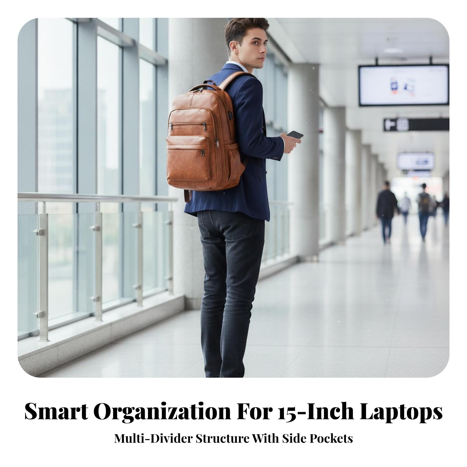 Waterproof Men Rucksack with L - Leather Work Rucksack ulasan dan harga