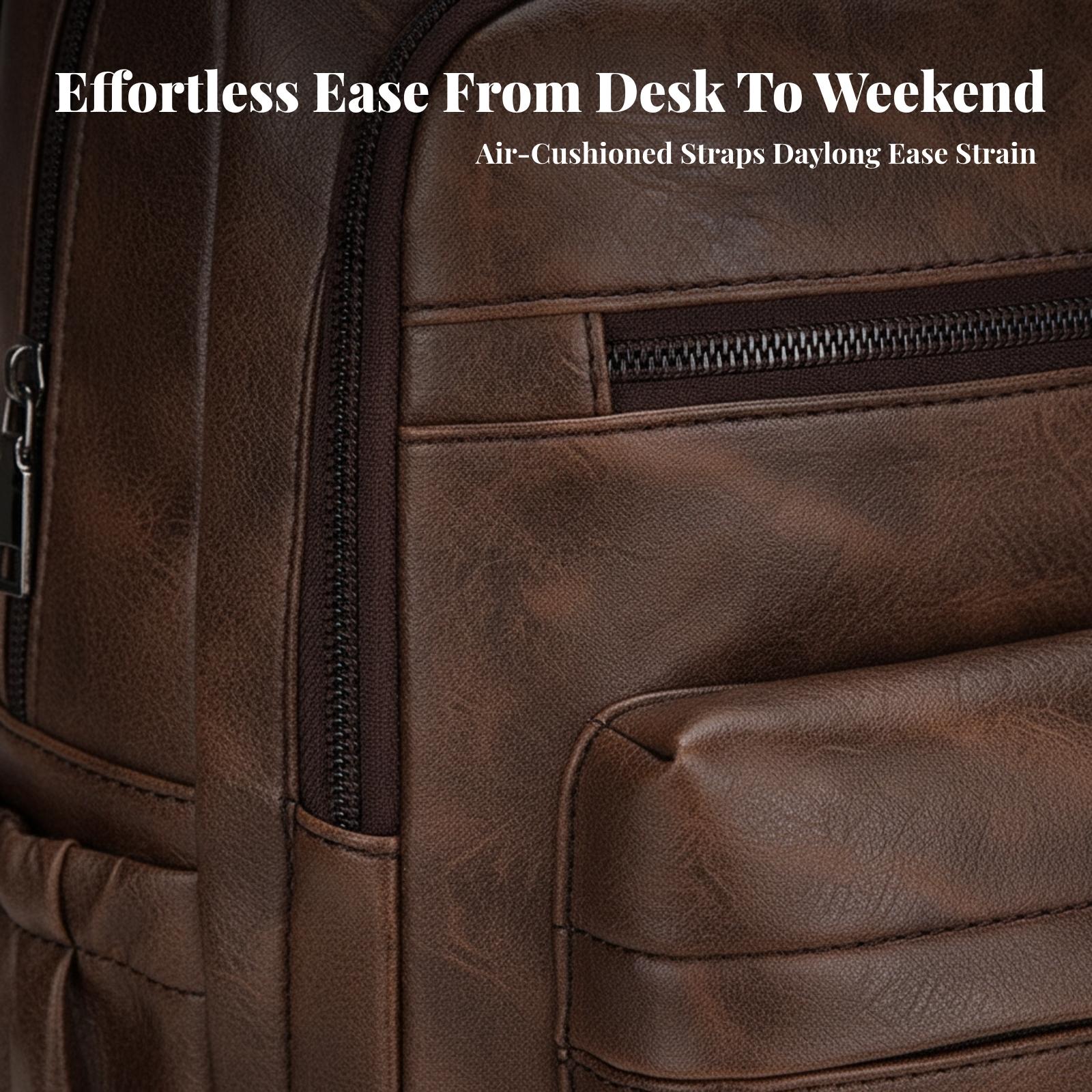 Waterproof Men Rucksack with L - Leather Work Rucksack ulasan dan harga