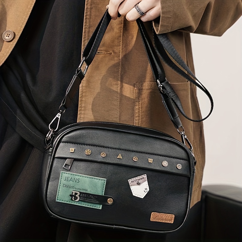Street Trendy Shoulder Bag for - Leather Work Bag Men ulasan dan harga
