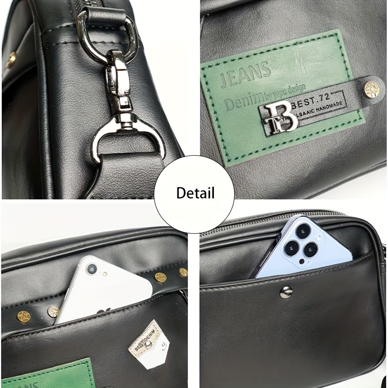 Street Trendy Shoulder Bag for - Leather Work Bag Men ulasan dan harga