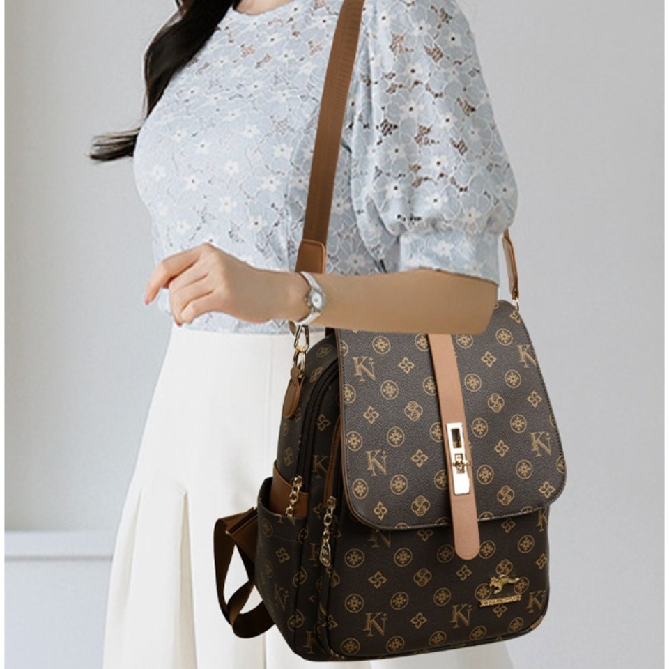 Vintage Printed Backpack High  - Leather Work Rucksack ulasan dan harga