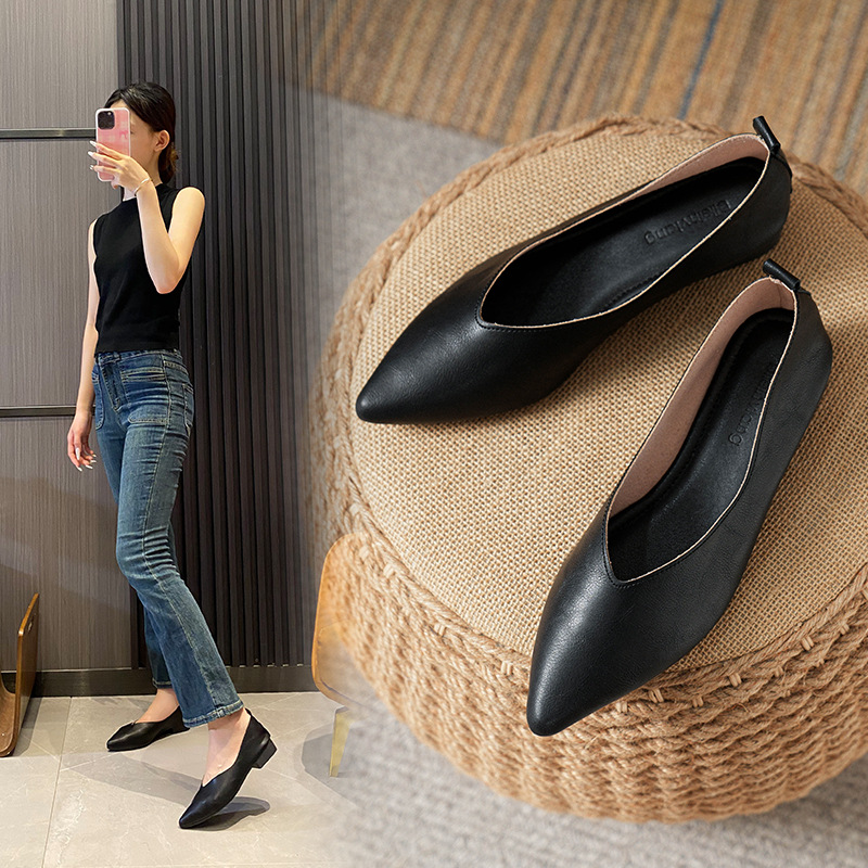 Spring and Autumn Fashion New  - Leather Work Heels ulasan dan harga