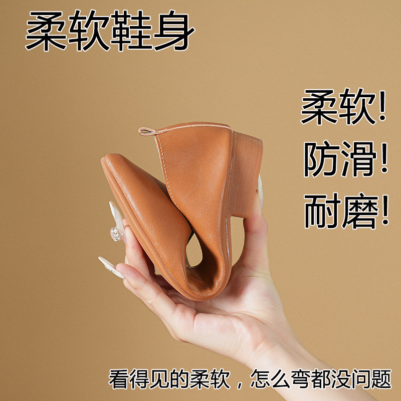 Spring and Autumn Fashion New  - Leather Work Heels ulasan dan harga